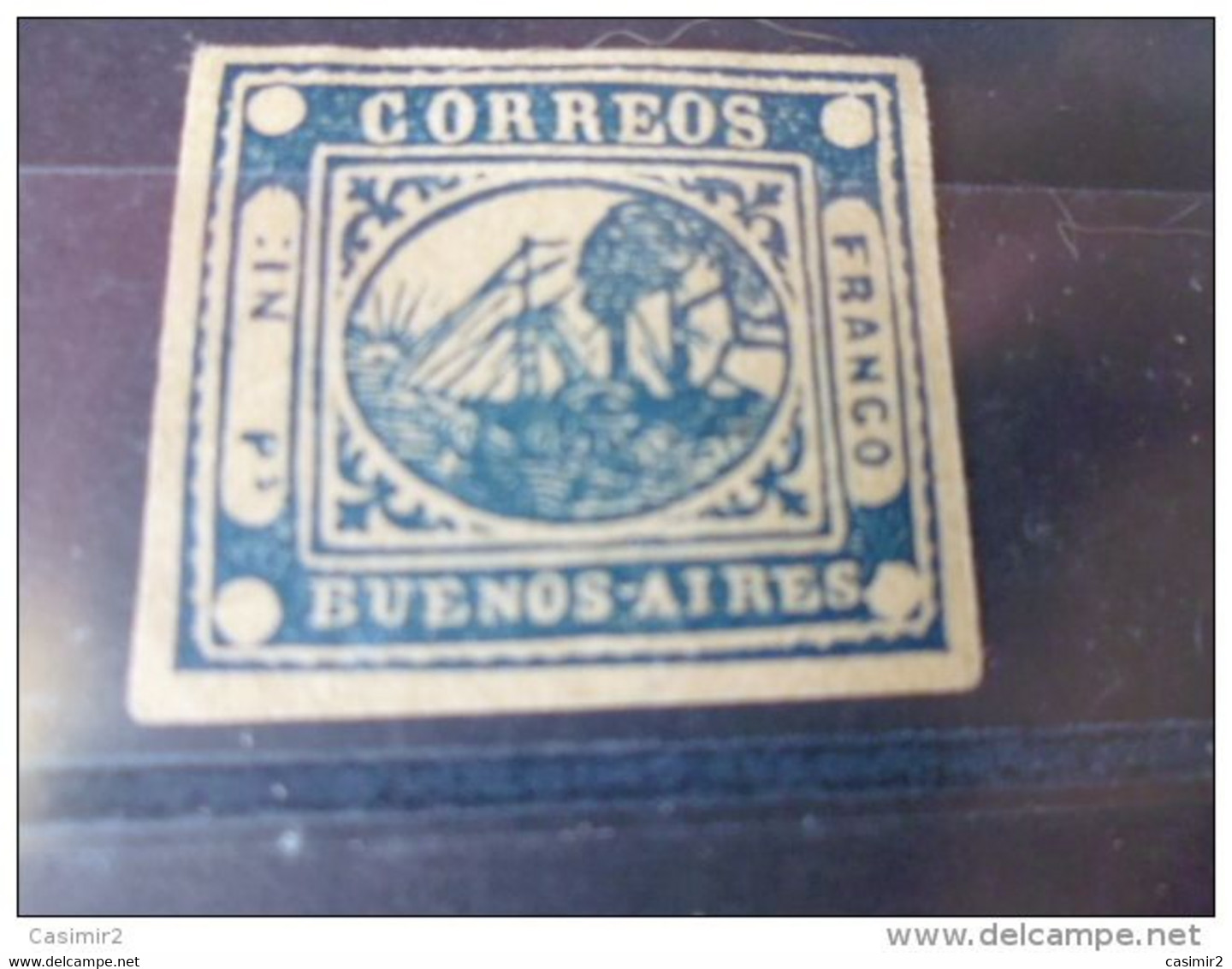 TIMBRE OU SERIE   D ARGENTINE  YVERT N°7 BUENOS AIRES Reimpression - Buenos Aires (1858-1864)