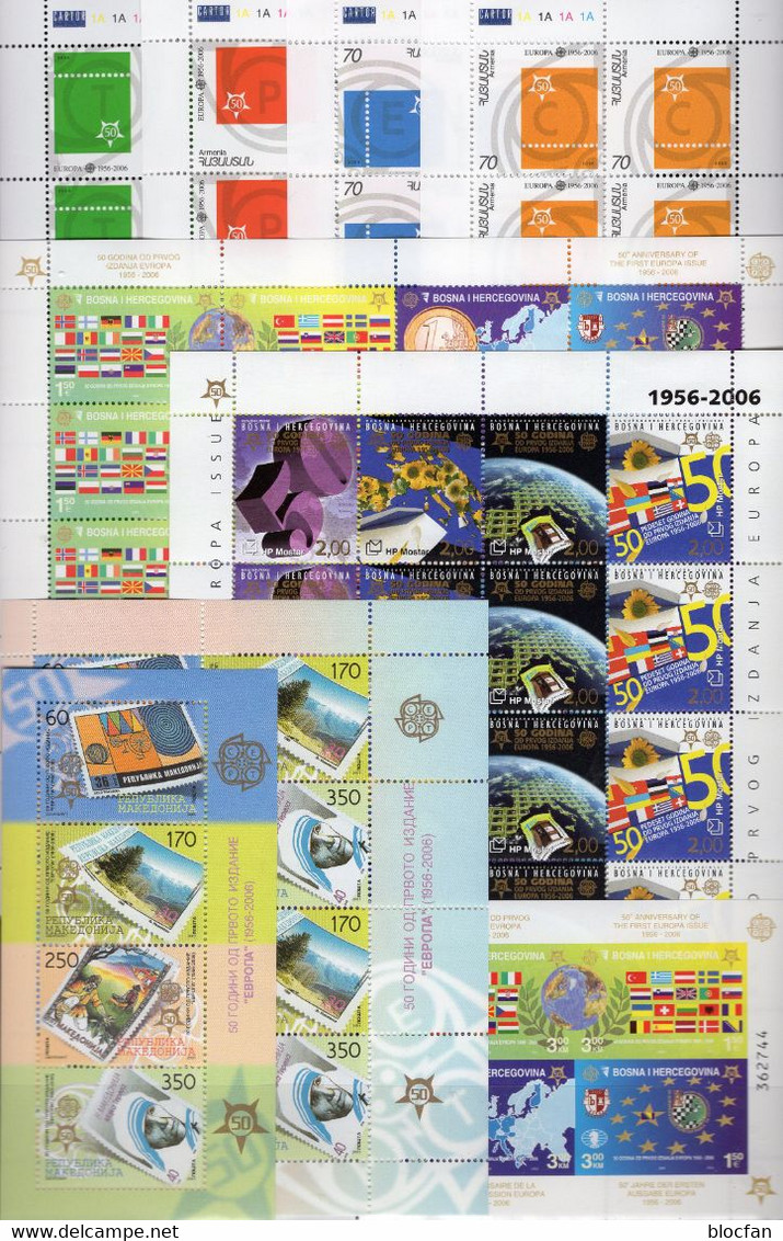 KB/Blöcke CEPT 2006 Armenien BOSNIA Mostar Macedonia ** 300€ Bloque M/s Hoja Blocs S/s Sheetlets Bf 50 Years EUROPA - Sammlungen