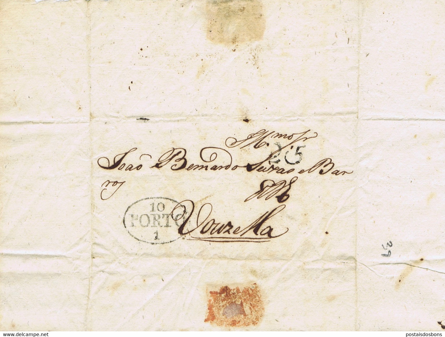 Cx19 D15) Portugal Préfilatélico 182_  António José Durães PORTO  > VOUZELA João Bernardo De Seixas E Barros - ...-1853 Prephilately