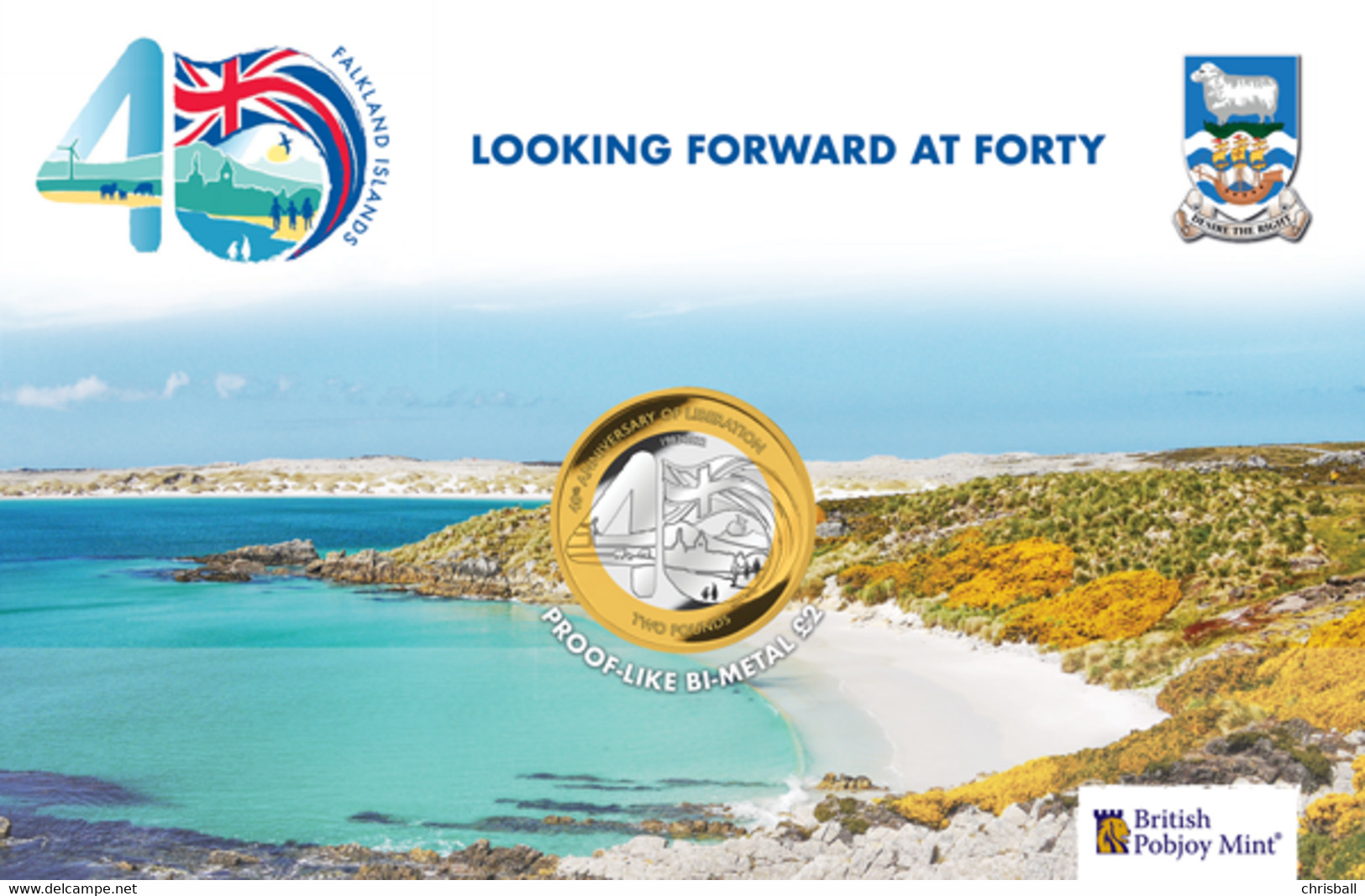 Falkland Islands £2 Coin 40th Liberation BU Uncirculated 2022 - Falkland