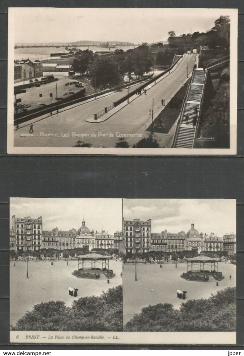 France - BREST - 5 CP - Place, Port De Commerce, Flotte Militaire, Cuirassés,... - Brest