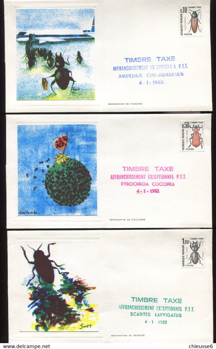 France  6 Env. 1er Jour Insectes - 1980-1989