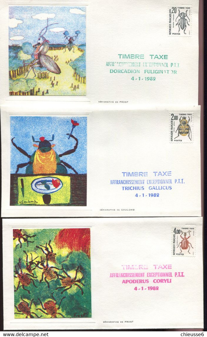 France  6 Env. 1er Jour Insectes - 1980-1989