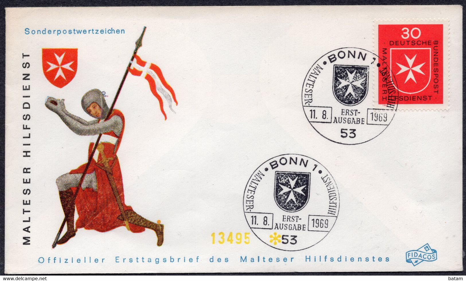 071 Germany 1969 - The Maltese Relief Organization - FDC - Brieven En Documenten