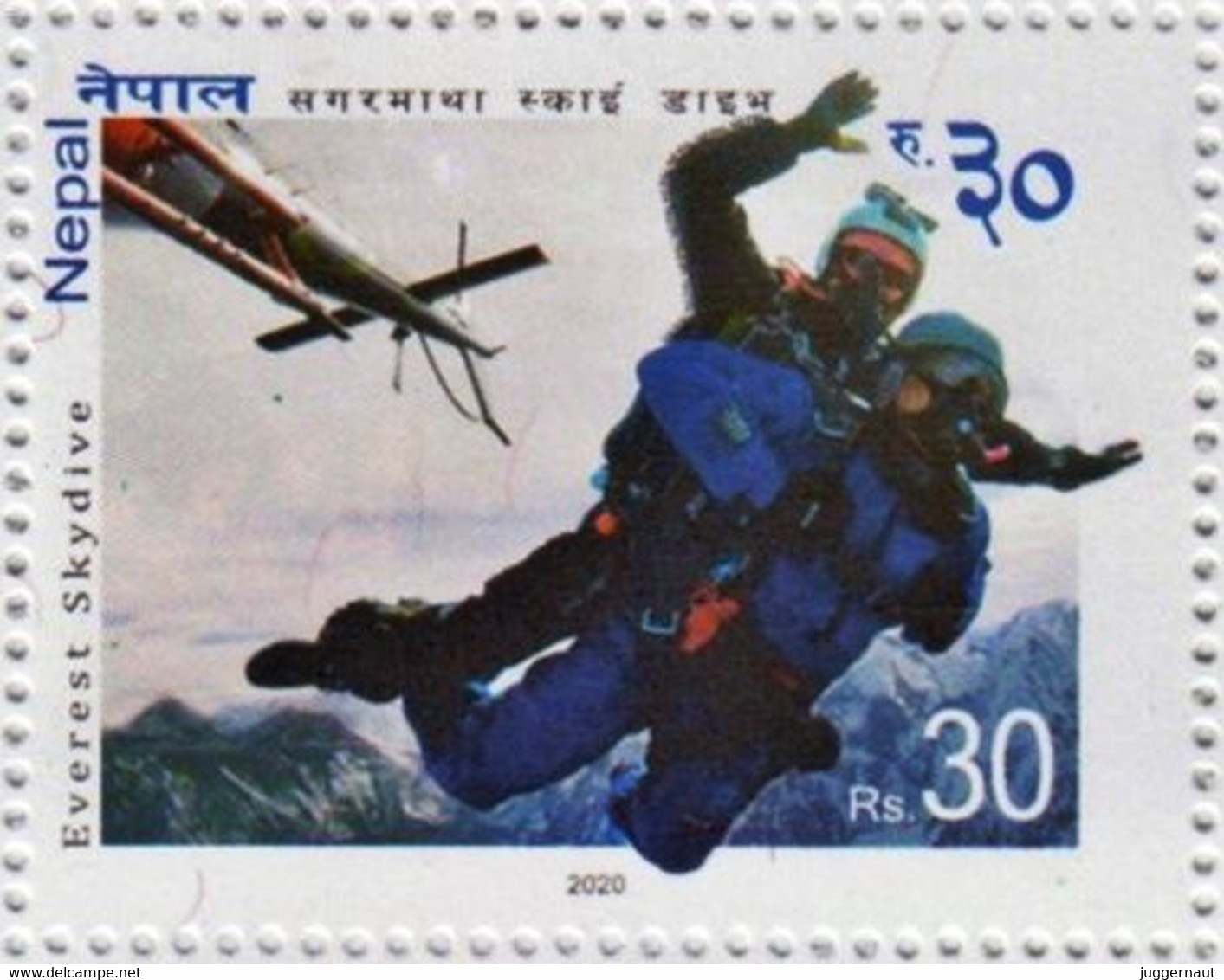 EVEREST Skydive STAMP NEPAL 2020 MINT - Tuffi