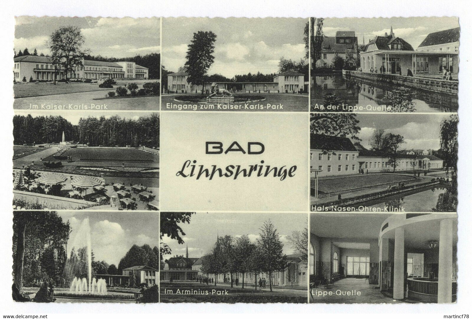 Bad Lippspringe 8-Bild-AK Kaiser-Karls-Park Lippe-Quelle Kr. Paderborn - Bad Lippspringe