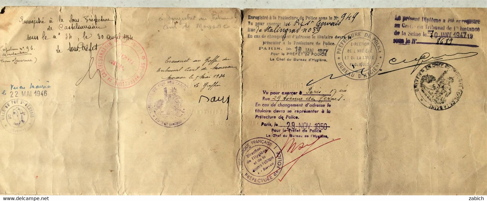 FRANCE DIPLOME DE PHARMACIEN TOULOUSE 1933 - Diplome Und Schulzeugnisse