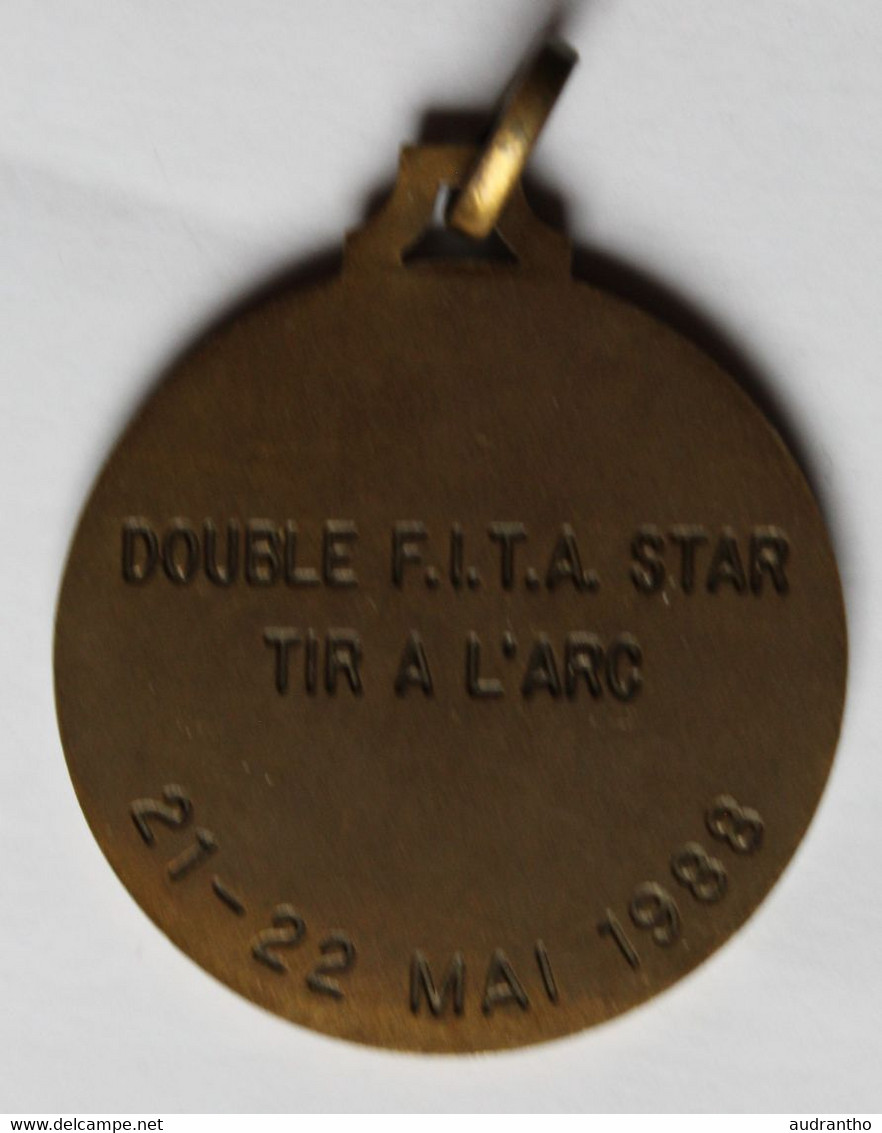 Belle Médaille Sport Tir à L'arc Double FITA Star 1988 Office Municipal Des Sports De Rueil Malmaison - Tir à L'Arc