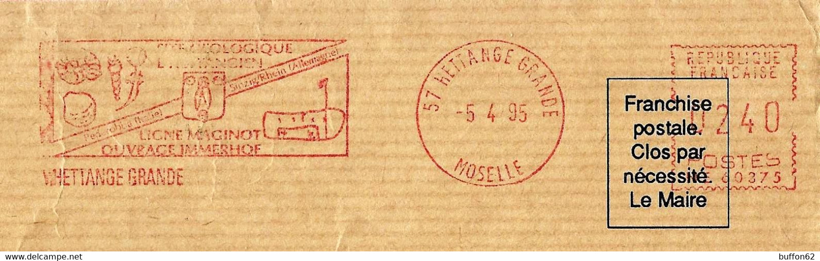 France (1995) - Hettange Grande (57) : Site Géologique Hettangien Fossiles Ammonite Gastéropodes.  EMA SECAP Meter. - Fossils