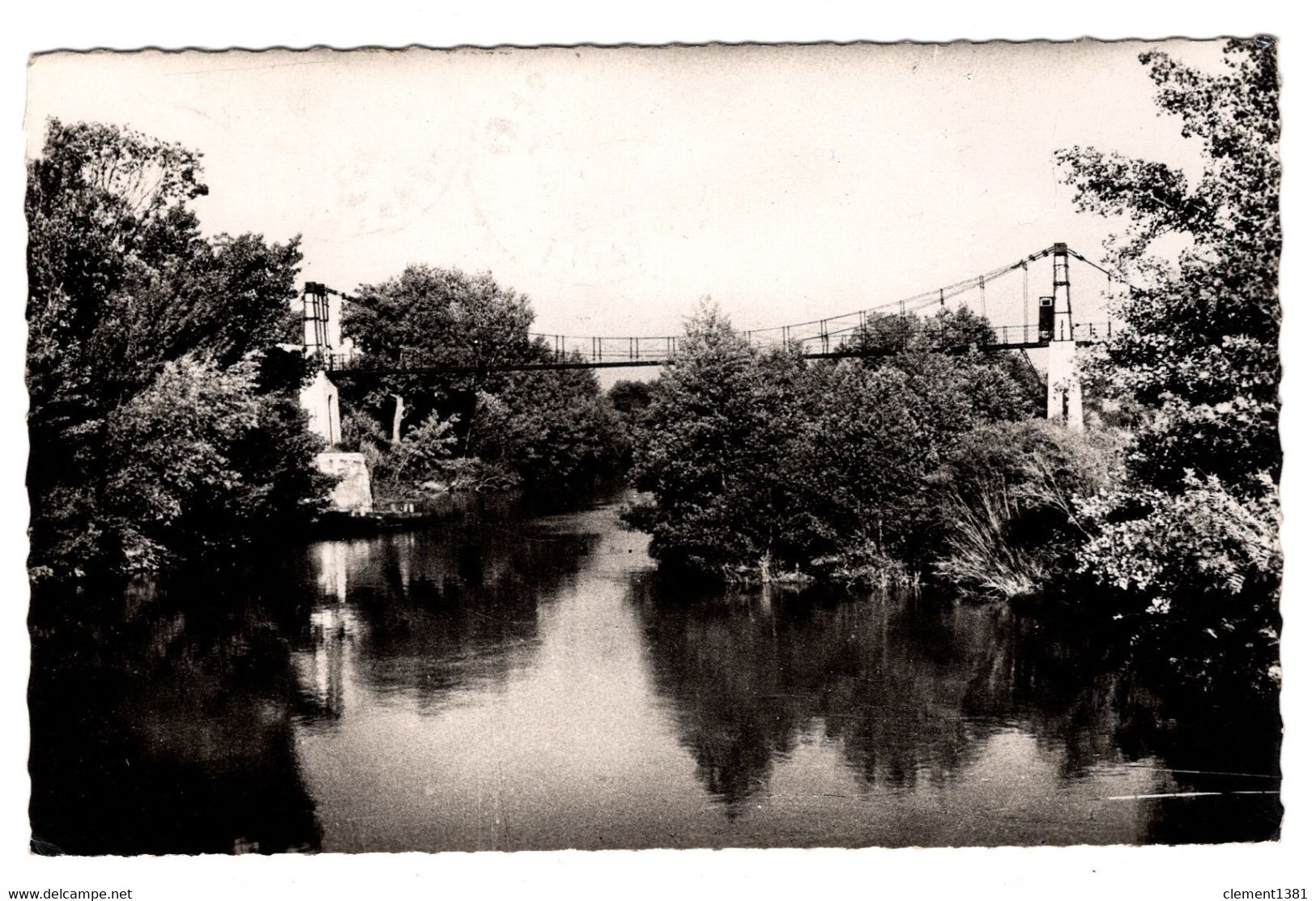 Saint Thibery Le Pont Suspendu De L'ile Et Les Berges De L'herault Circulee En 1953 - Sonstige & Ohne Zuordnung