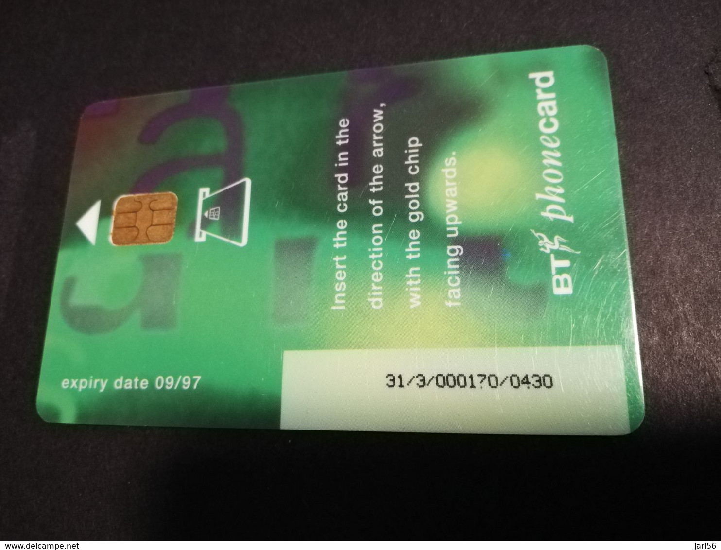 GREAT BRETAGNE  CHIPCARDS / TEST CARD 5 POUND    EXPIRY DATE 09/97   PERFECT  CONDITION     **4596** - BT Algemeen