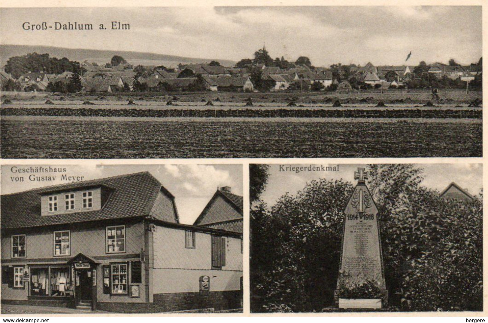 Allemagne - CPA -DAHLUM -  Grob - Geschâftshaus Von Gustav Meyer - Kriegerdenkmal -  Scan Du Verso  - - Wolfenbuettel