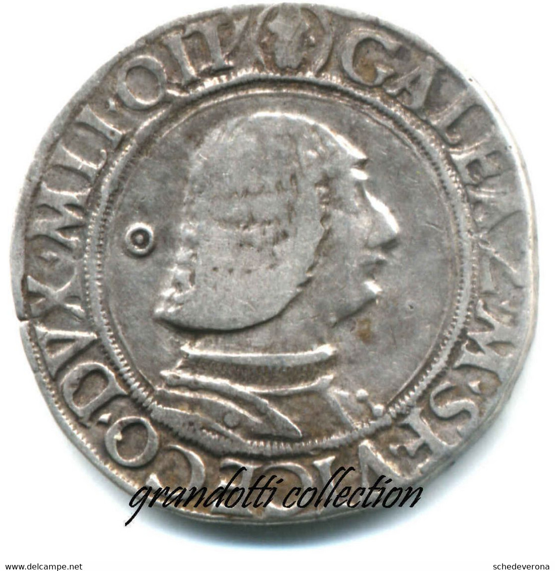 TESTONE GALEAZZO MARIA SFORZA (1466 - 1476) MILANO MONETA VARIANTE VICECO - Feudal Coins