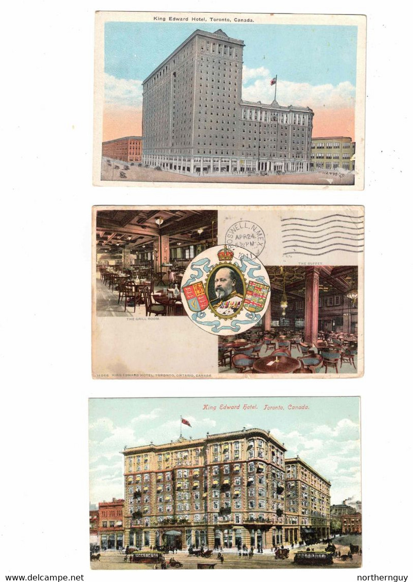 16 Different, TORONTO, Ontario, Canada Postcards.  KING EDWARD HOTEL- 2 UB, 1 RP, 7 Pre-1920, 4 WB, 2 Chrome - Toronto