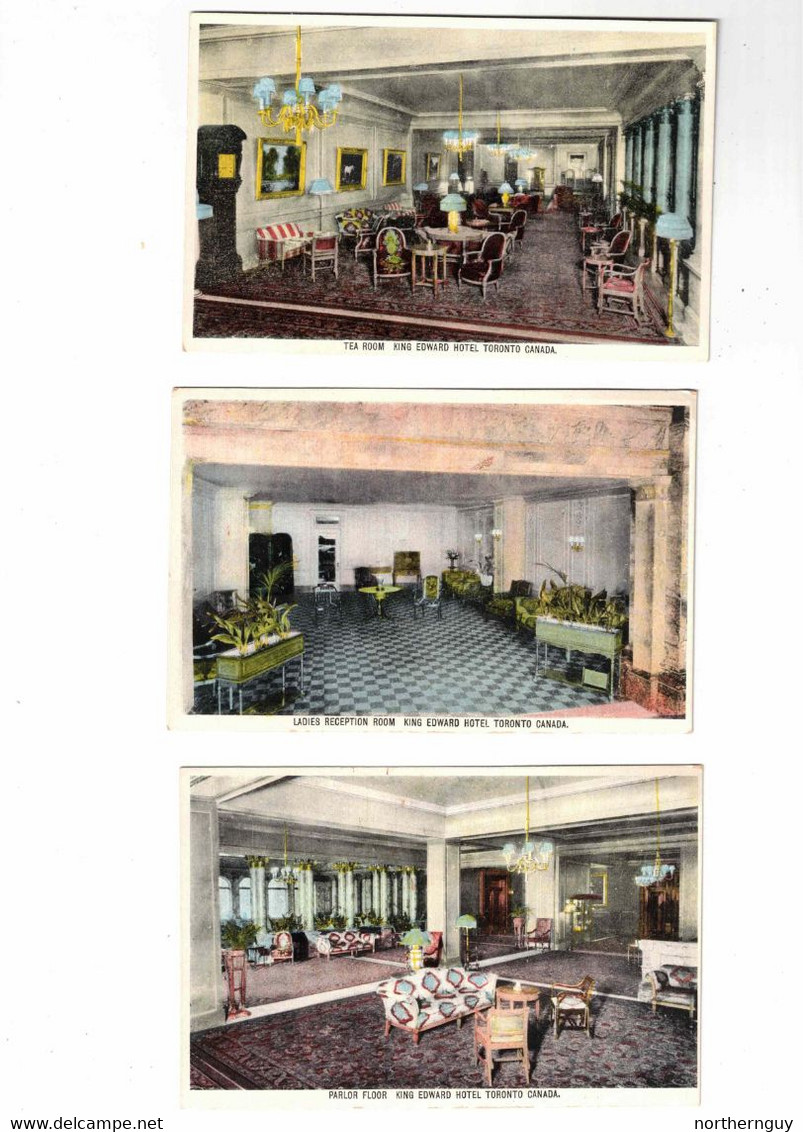 16 Different, TORONTO, Ontario, Canada Postcards.  KING EDWARD HOTEL- 2 UB, 1 RP, 7 Pre-1920, 4 WB, 2 Chrome