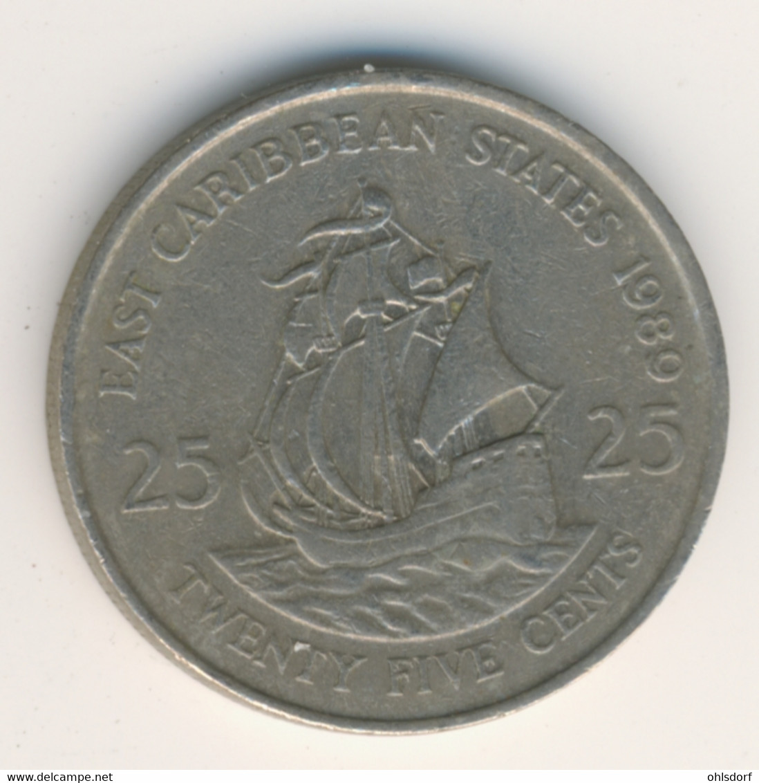 EAST CARIBBEAN STATES 1989: 25 Cents, KM 14 - East Caribbean States