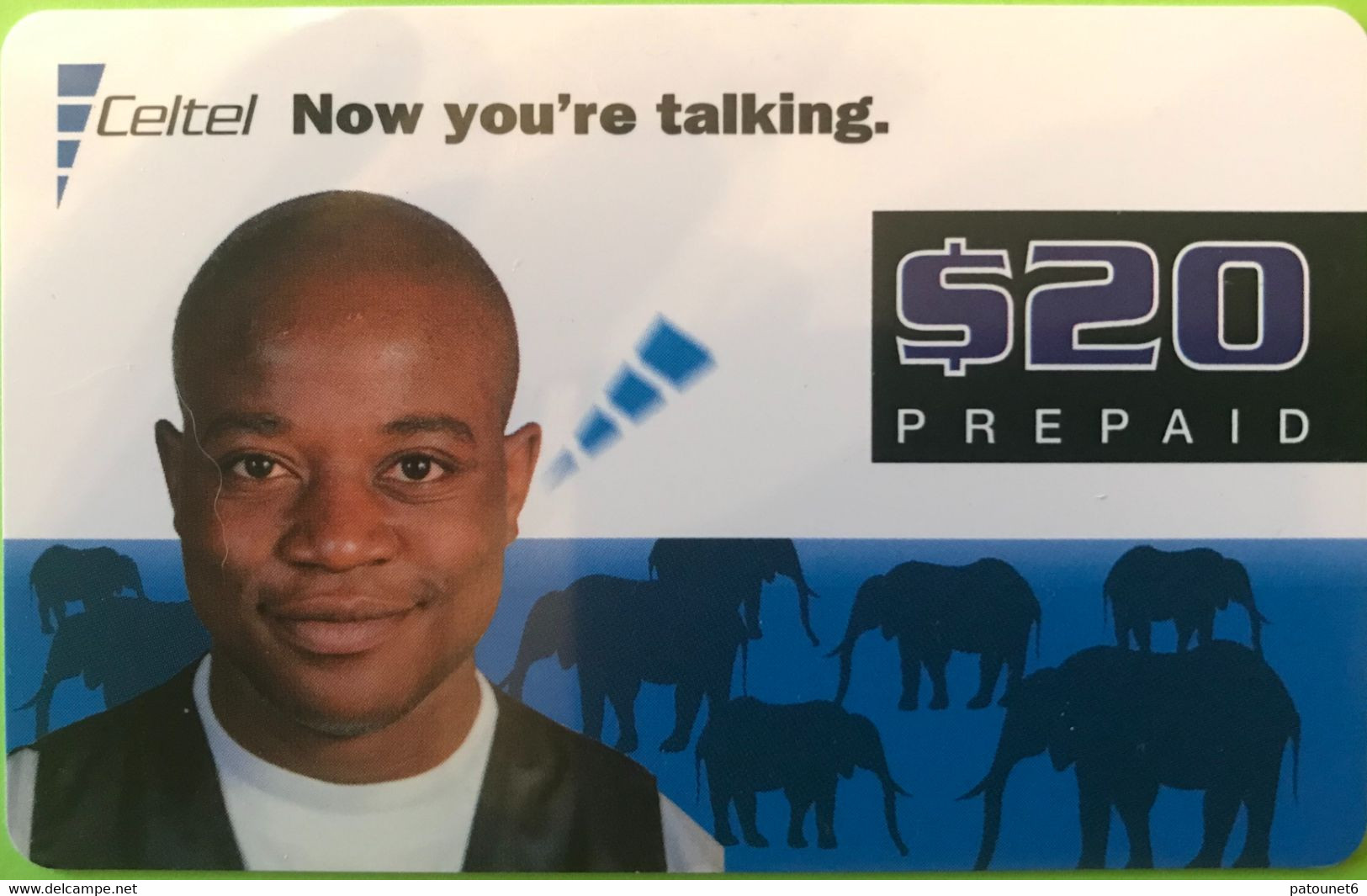 ZAMBIE  -  Prepaid  - Celtel - Young Man -  $ 20 - Sambia