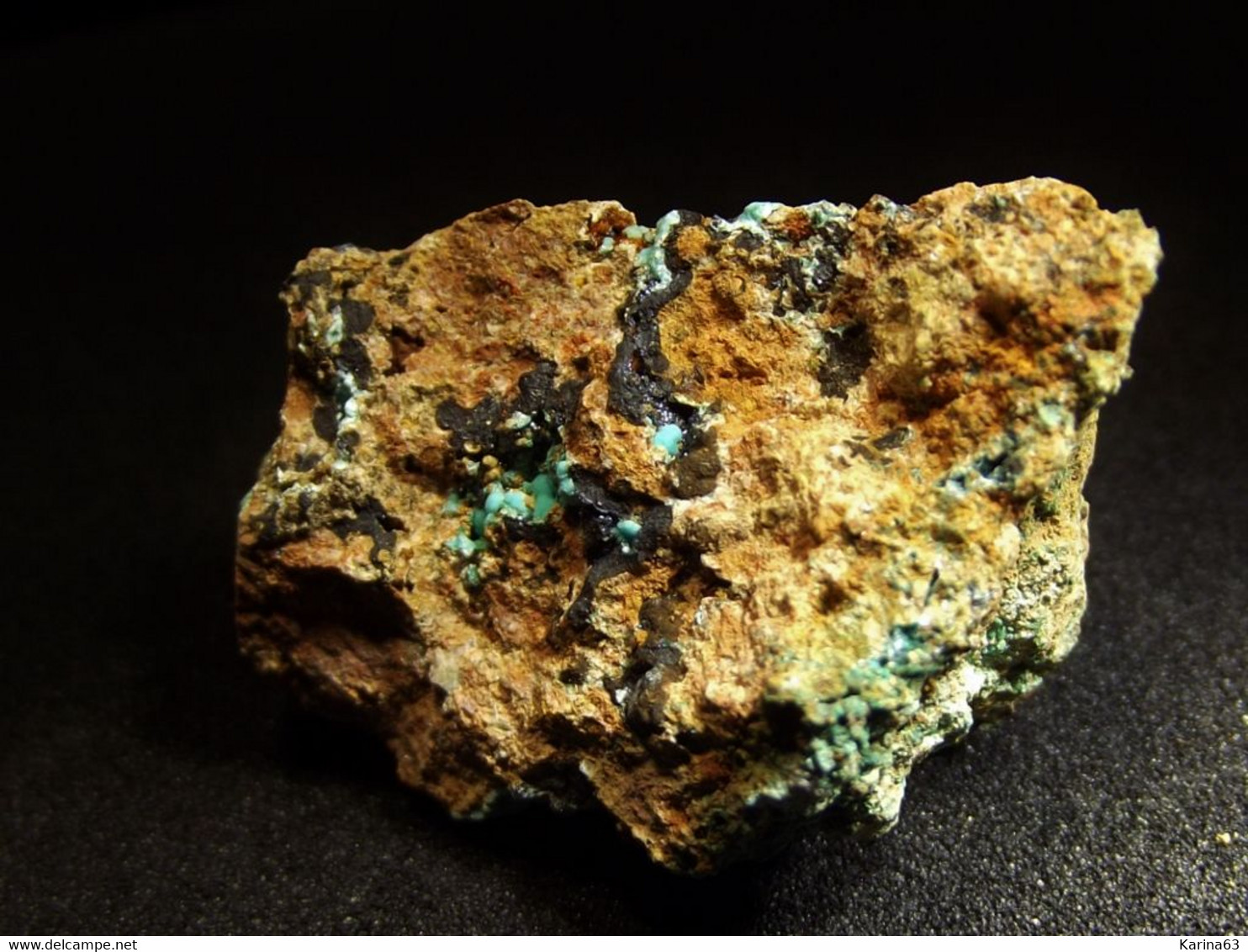 Chalcophane & Chalcoalumite & Malachite ( 2.5 X 1.5 X 1.5 Cm) Serrabottini, Massa Marittima, Grosseto, Tuscany, Italy - Minerals