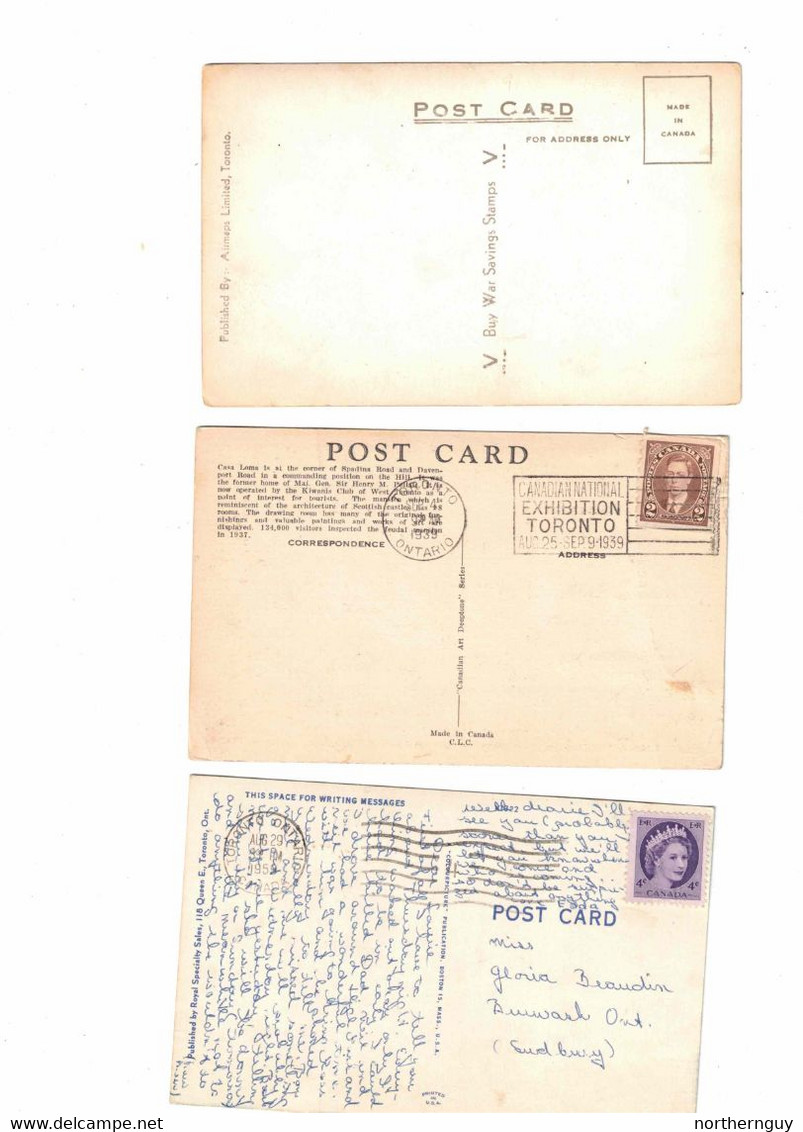 18 Different, TORONTO, Ontario, Canada Postcards. CASA LOMA- 1 RP, 2 Linen, 2 Guides, 12 Chrome, 1 4X6 - Toronto