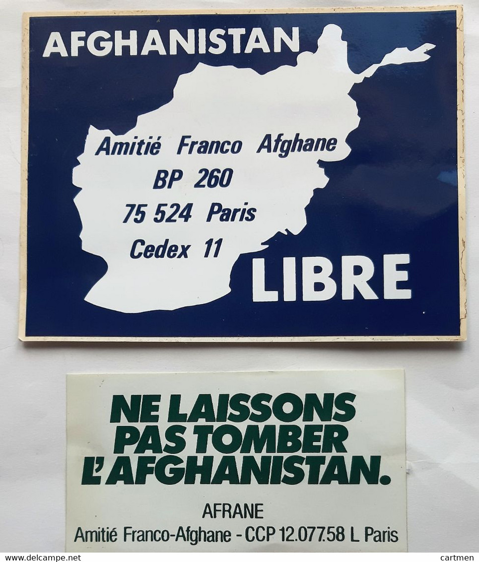 AFGHANISTAN GUERRE DEUX AUTOCOLLANTS CONTRE L'INVASION   NEUFS AVEC FILM DE PROTECTION   VINTAGE TRES BON ETAT - Afghanistan