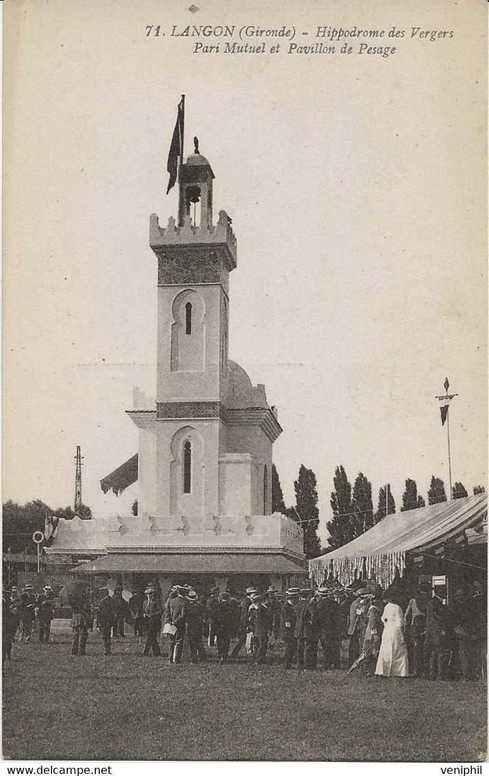 LANGON -GIRONDE -  HIPPODROME DES VERGERS .PARIS MUTUEL ET PAVILLON DE PESAGE- - Langon