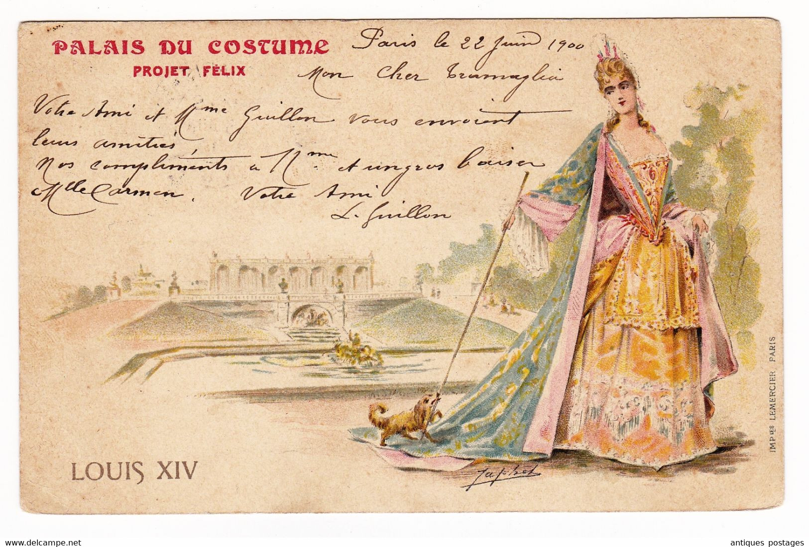 Paris Exposition Universelle 1900 Grenoble Isère Palais Du Costume Projet Félix Mode Costume Louis XV - 1898-1900 Sage (Type III)