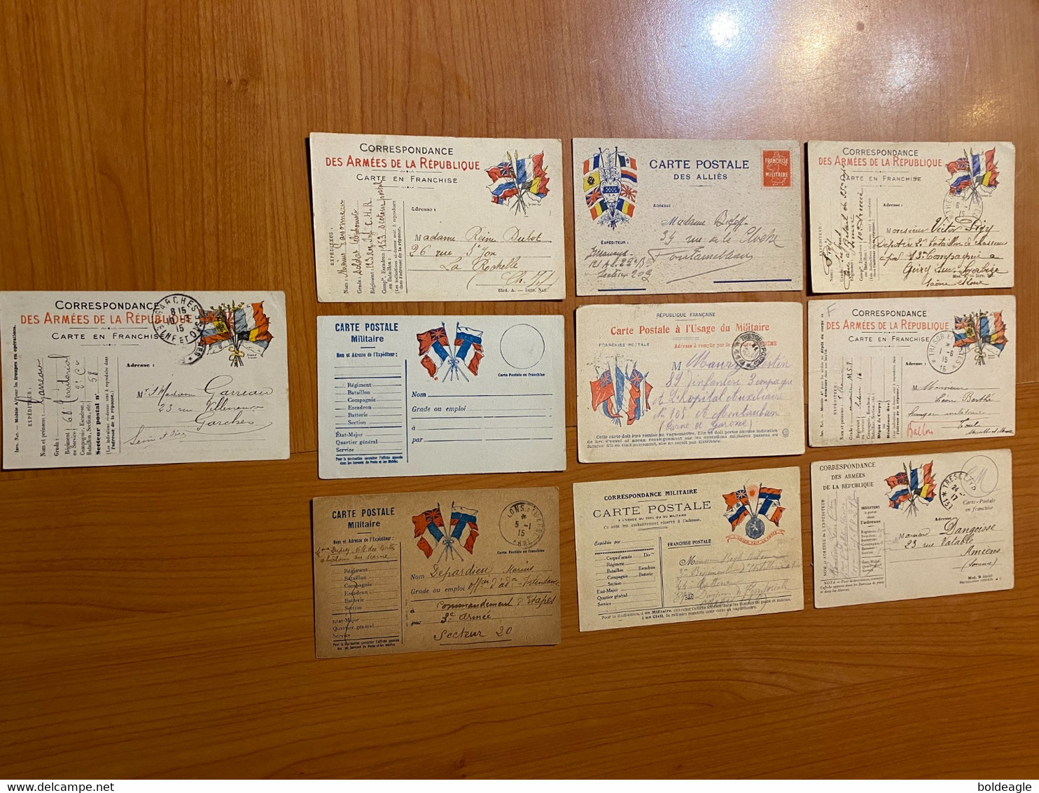 Lot De 10 Cartes Correspondance Des Armées De La République - Carte En Franchise - Storia Postale