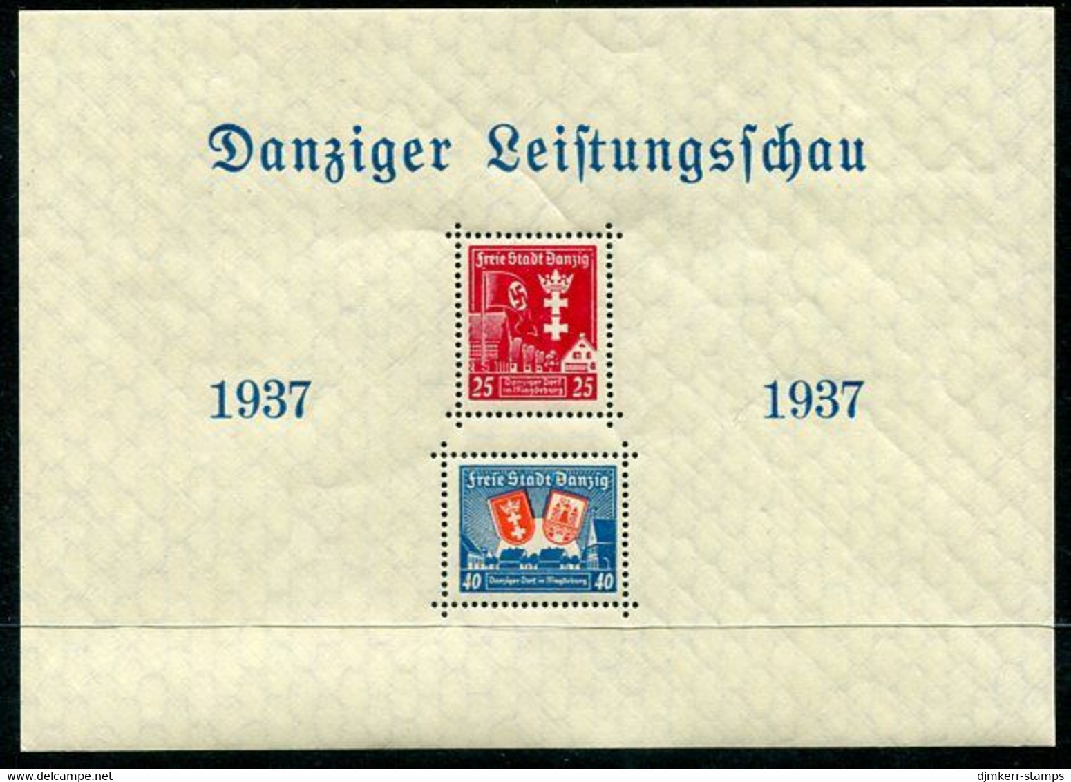 DANZIG 1937 Danzig Exhibition In Magdeburg Block. MNH / **.  Michel Block 3 - Ungebraucht