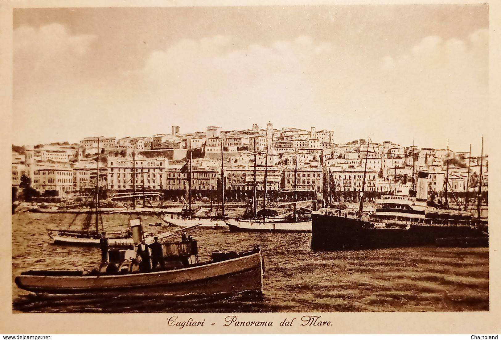 Cartolina - Cagliari - Panorama Dal Mare - 1932 - Cagliari