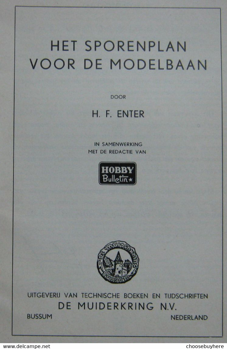 Het Sporenplan Voor De Modelbaan H.F. Enter - Sachbücher