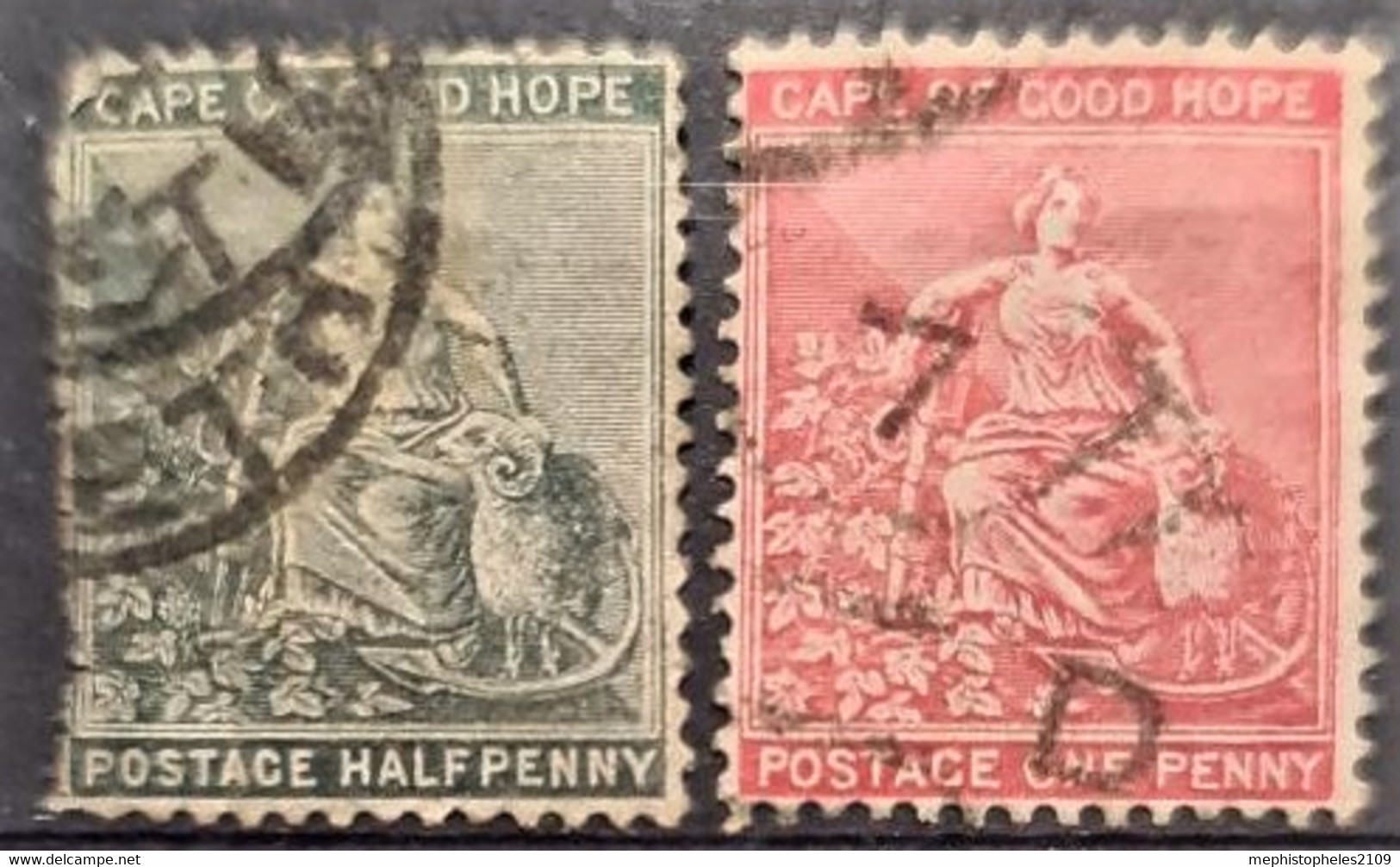 CAPE OF GOOD HOPE 1872/75 - Canceled - Sc# 23, 24 - Cabo De Buena Esperanza (1853-1904)