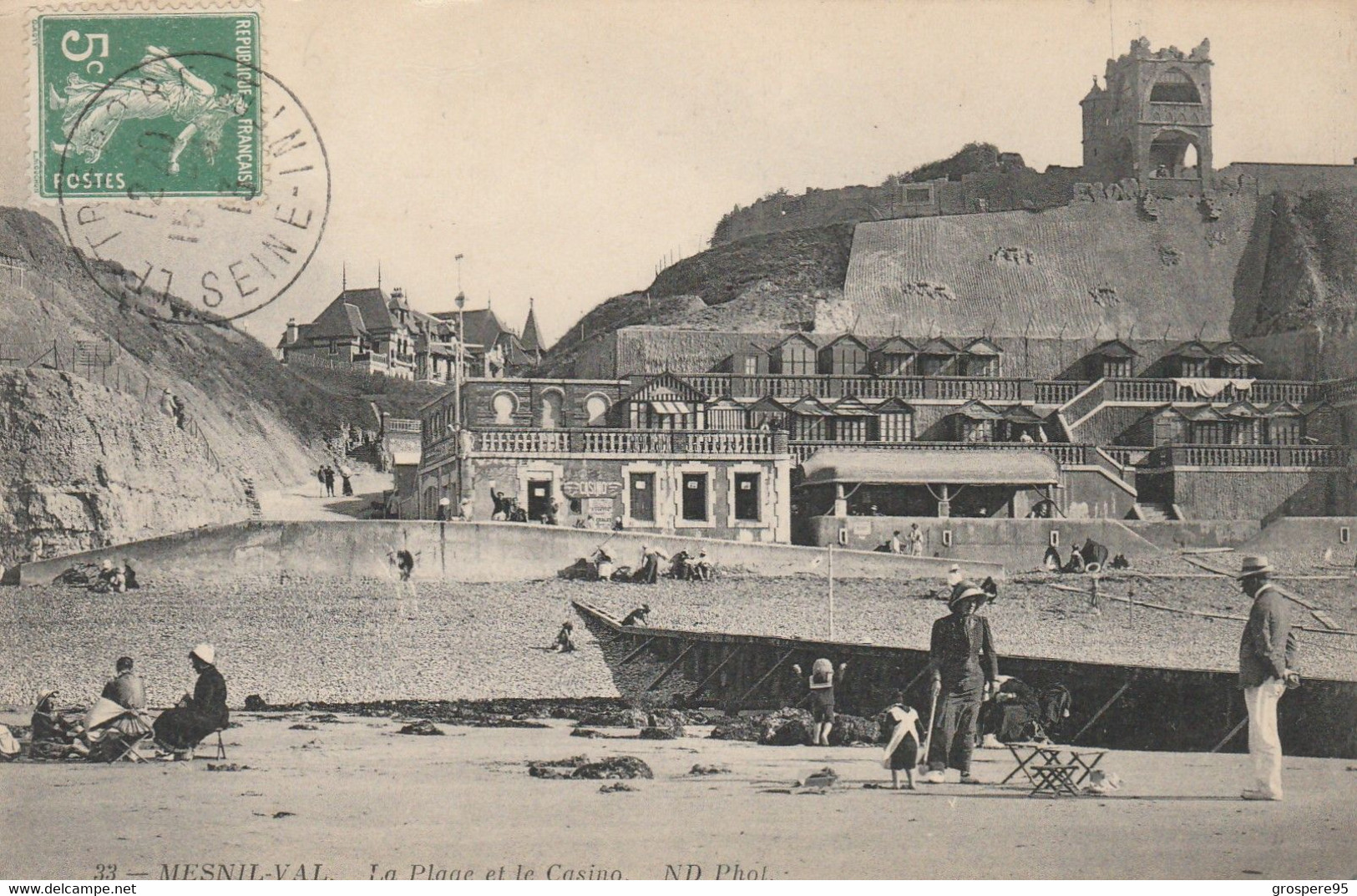 MESNIL VAL LA PLAGE ET LE CASINO 1913 Peu Courante - Mesnil-Val