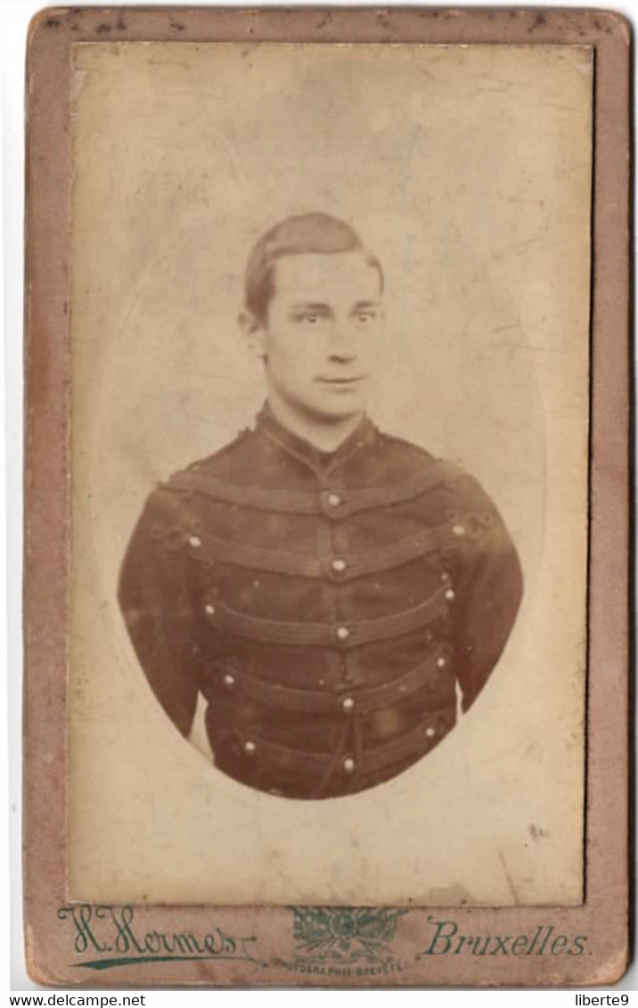 Militaire Belge C.1890 à Bruxelles Photo Cdv - Officier Belgique - Guerra, Militares