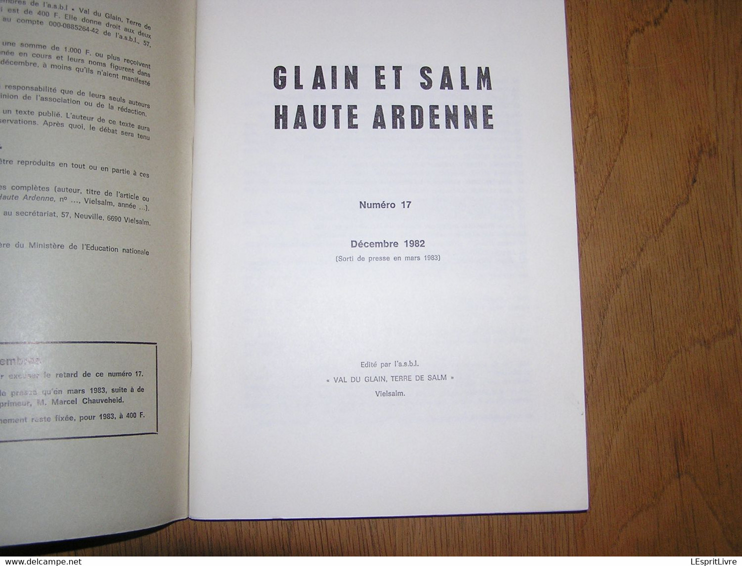 GLAIN ET SALM N° 17 Régionalisme Ardenne Brique Rencheux Grand Halleux Vêtement Agriculteur Ferme Industrie Métiers - Belgique