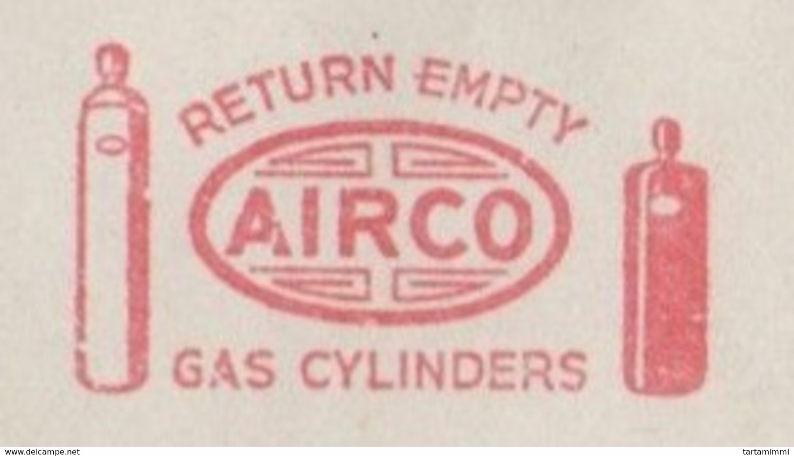 EMA METER STAMP FREISTEMPEL GAS CYLINDERS AIRCO JERSEY CITY 1951 - Gaz