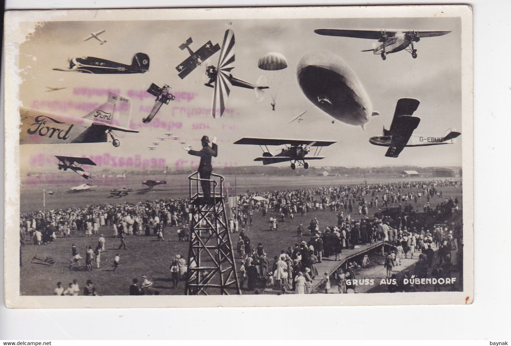 ZH9  --   GRUSS AUS  DUBENDORF  --  FLUGPLATZ  --  AKROBAT  --  AIR SHOW 1932  --  CARTE PHOTO - Dübendorf