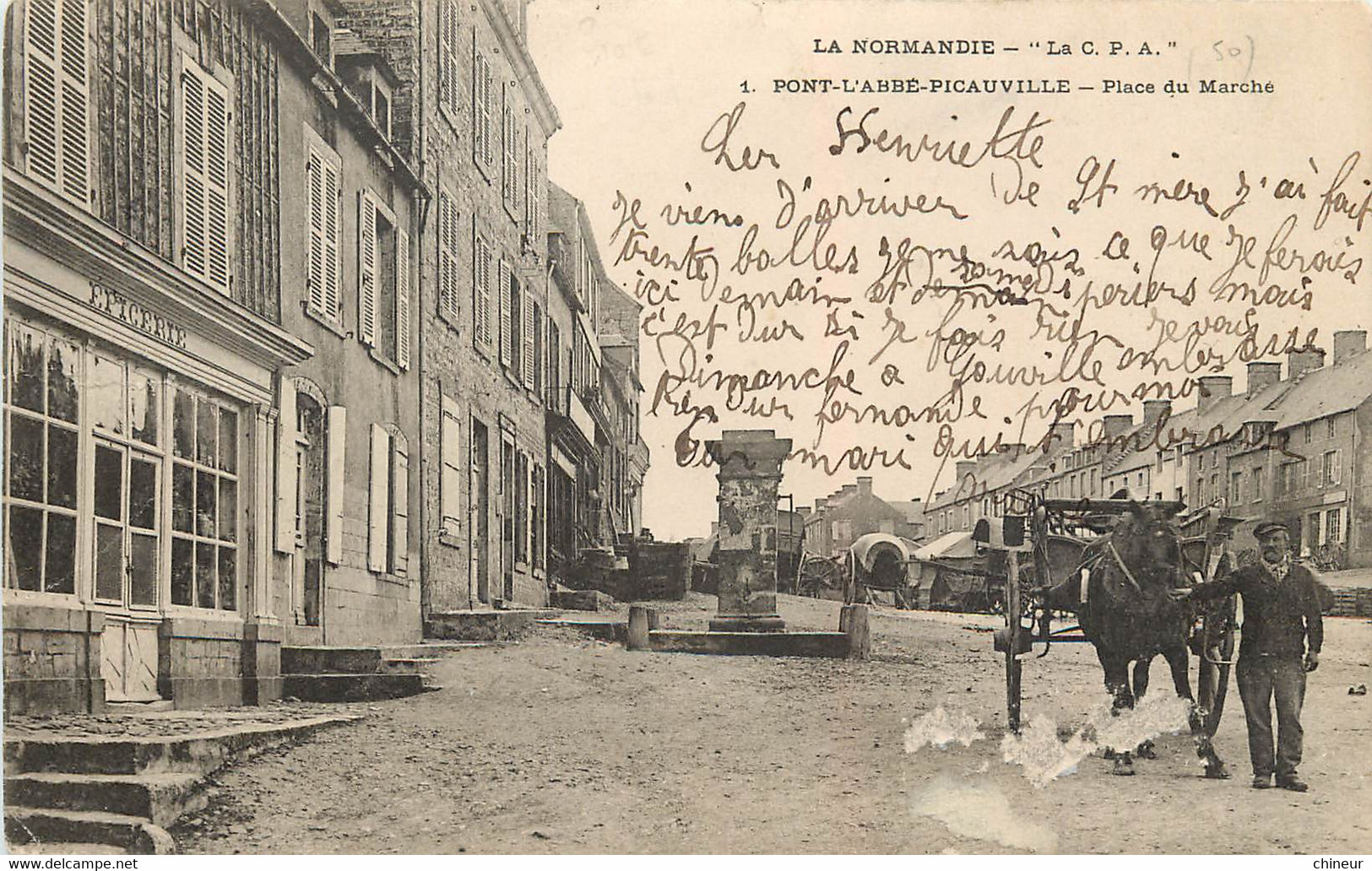 PONT L'ABBE PICAUVILLE PLACE DU MARCHE - Sonstige & Ohne Zuordnung