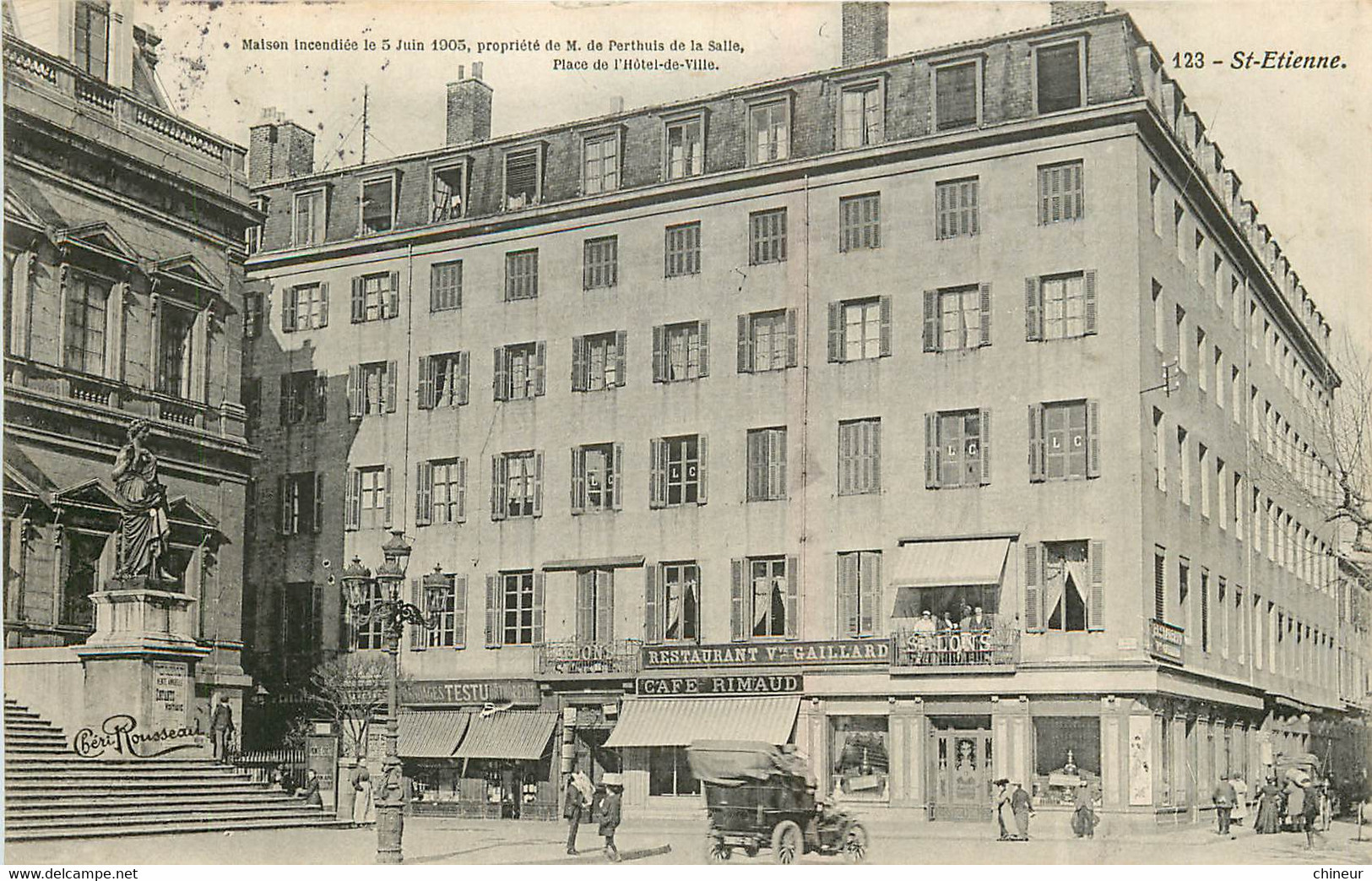 SAINT ETIENNE MAISON INCENDIEE LE 5 JUIN 1905 PLACE DE L'HOTEL DE VILLE - Saint Etienne