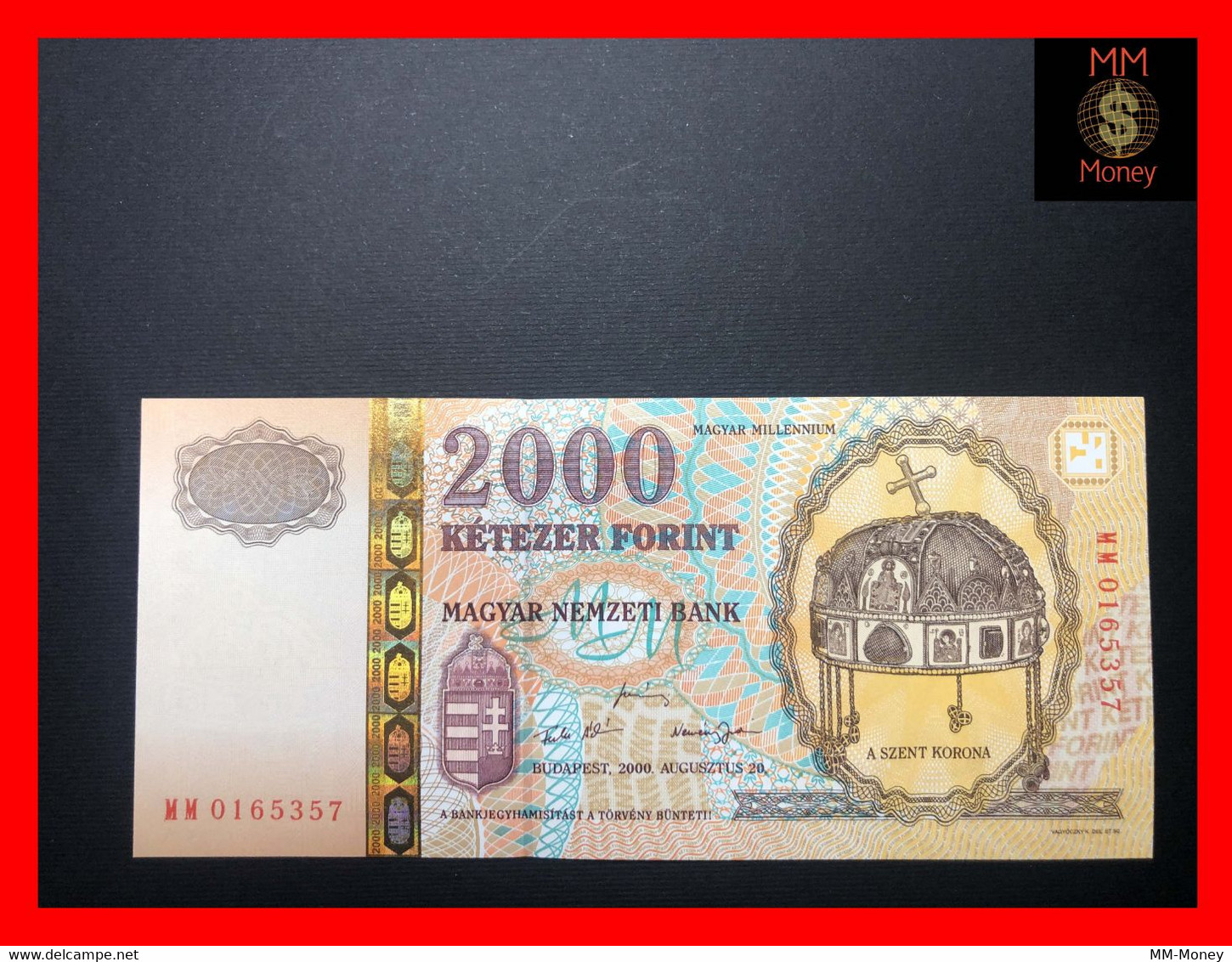 HUNGARY 2.000  2000  Forint  2000  *commemorative Millenium*   P. 186   UNC - Hungary