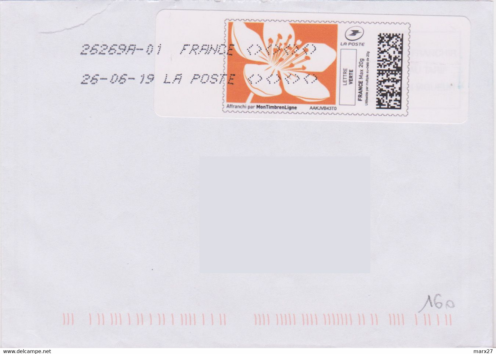 Toshiba 26269A-01 2x4 Losanges (signes Inf Et Sup) MonTimbrenLigne Fleur - Mechanical Postmarks (Other)