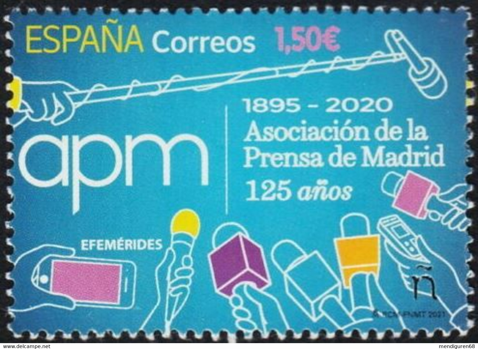 ESPAGNE SPANIEN SPAIN ESPAÑA  2021 125 ANIV. NEWSPAPERS ASOCIATION OF MADRID MNH 5 ED 5451 MI 5495 YT 5205 SC 4484 SG 54 - Ungebraucht