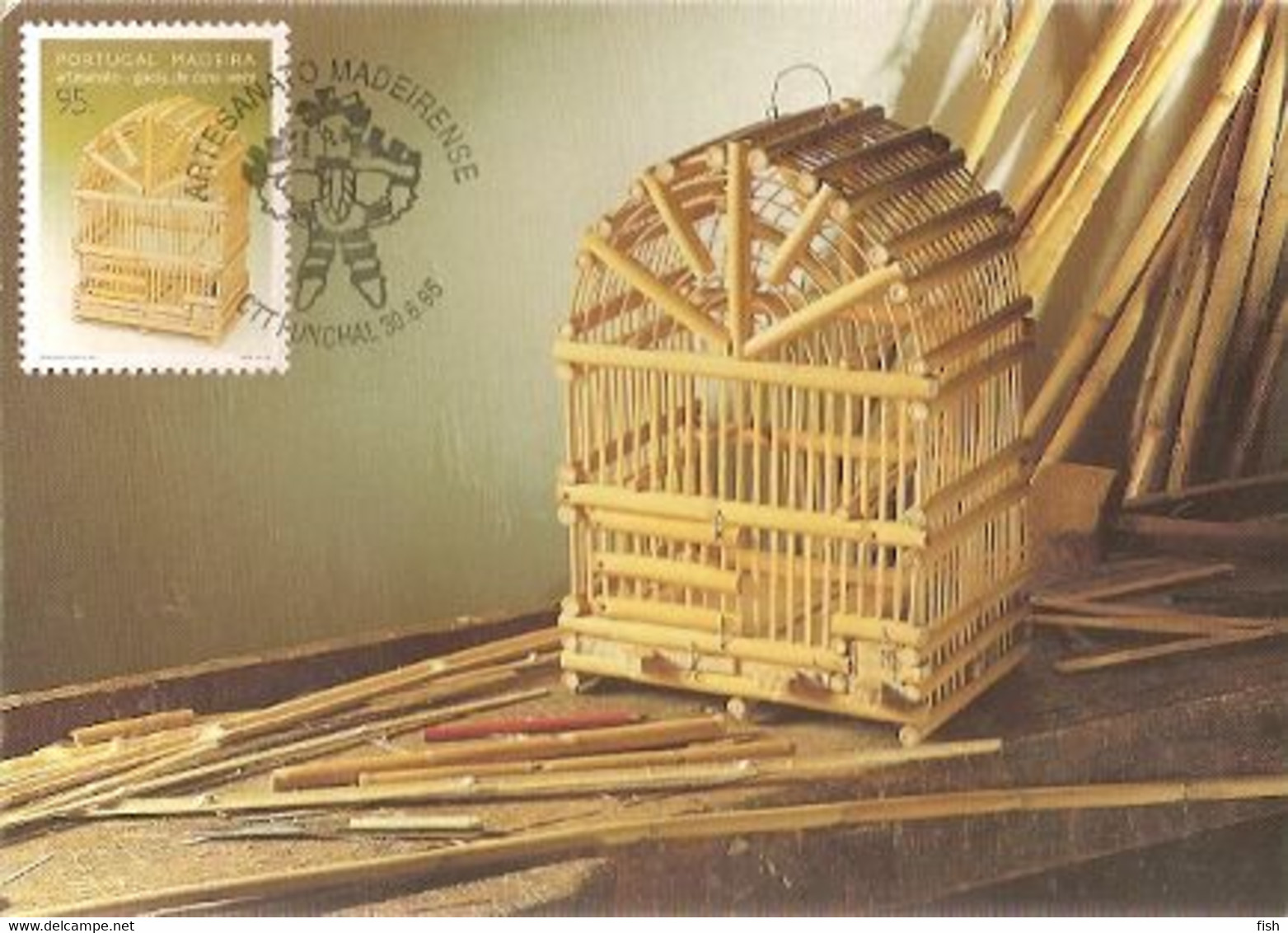 Portugal & Maximum Card, Madeiran Handicrafts, Canavieira Cages, Funchal 1995 (100) - Douane