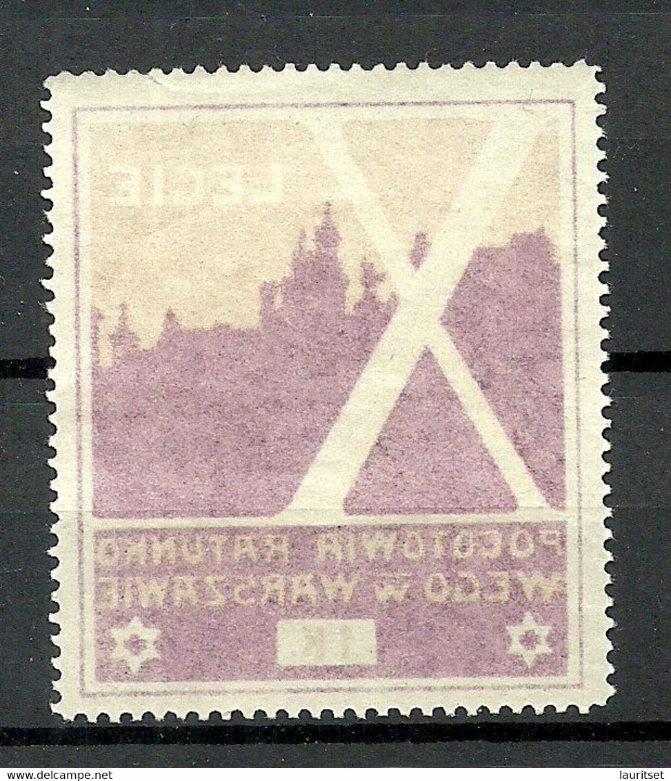 POLEN Poland Spendemarke Judaica Vignette Charity Poster Stamp MNH - Vignette