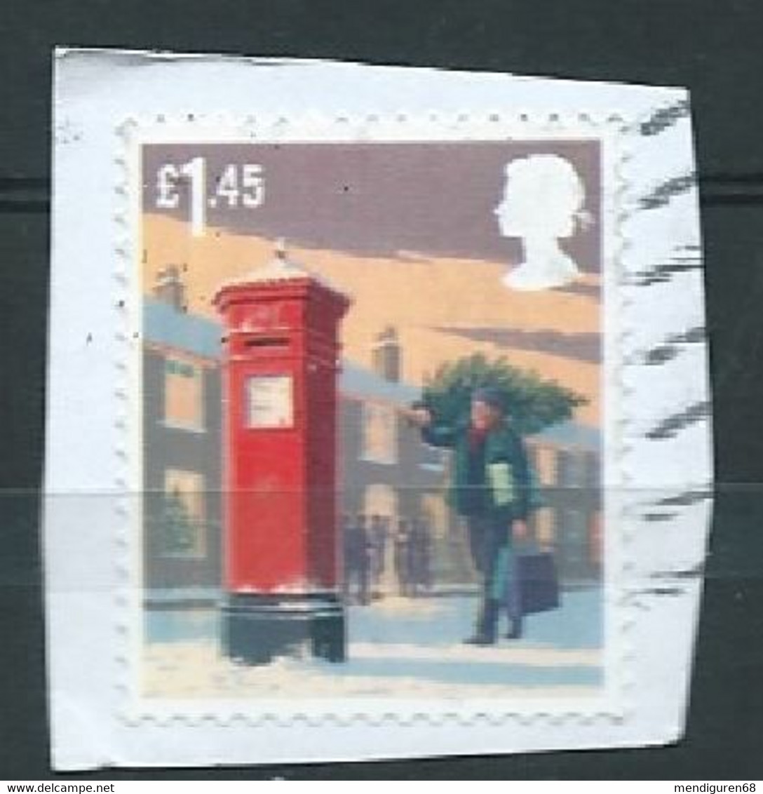 GROSBRITANNIEN GRANDE BRETAGNE GB 2018 MAN CARRYING A SMALLER CHRISTMAS TREE POSTBOX £1.45 USED SG 4159 MI 4308 YT 4720 - Gebruikt