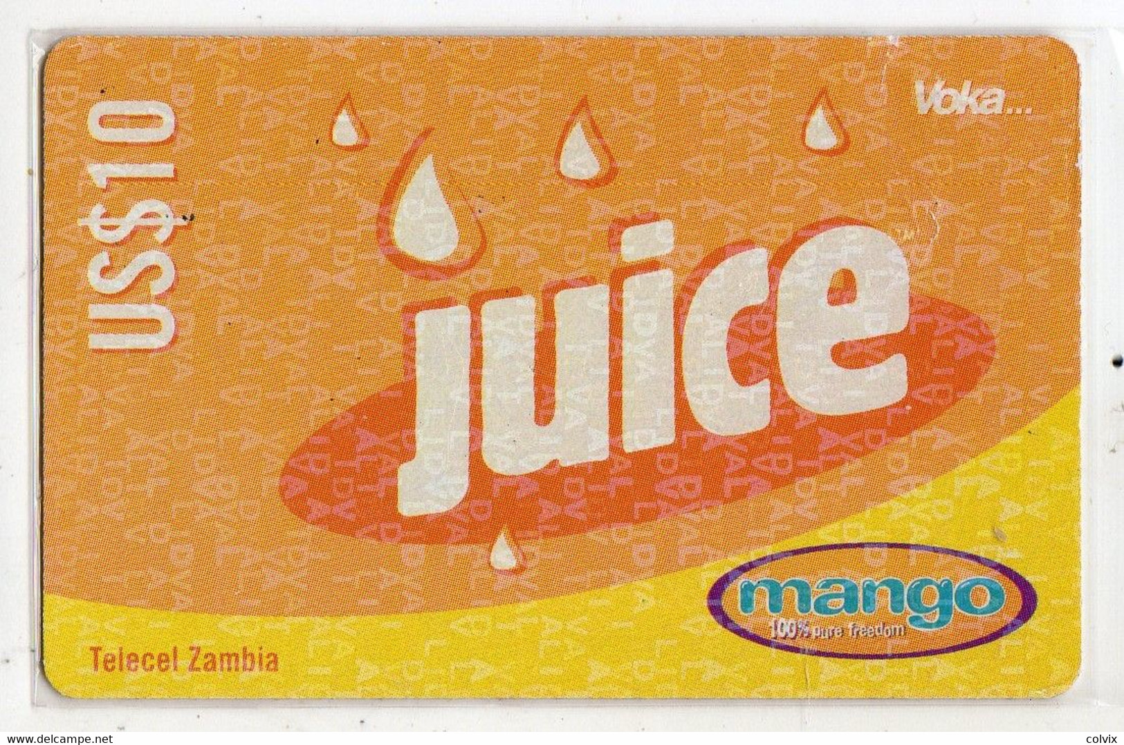 ZAMBIE RECHARGE TELECEL MANGO JUICE - Zambia