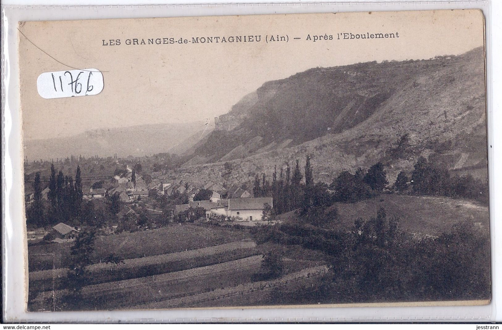 LES GRANGES-MONTAGNIEU-  CARTE DOUBLE- DEUX VUES- AVANT ET APRES L EBOULEMENT- REF 11766 - Ohne Zuordnung