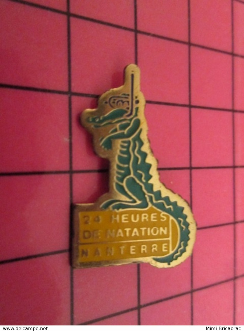 1919 Pin's Pins : BEAU ET RARE : Thème SPORTS / NATATION 24 HEURES NANTERRE CROCODILE - Natation