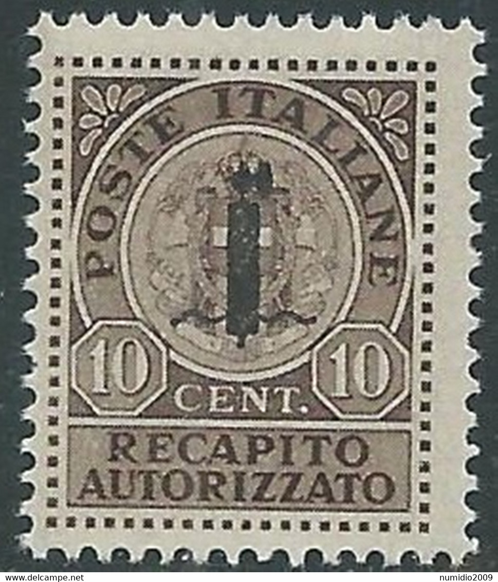 1944 RSI RECAPITO AUTORIZZATO 10 CENT MNH ** - RB6-5 - Eilsendung (Eilpost)