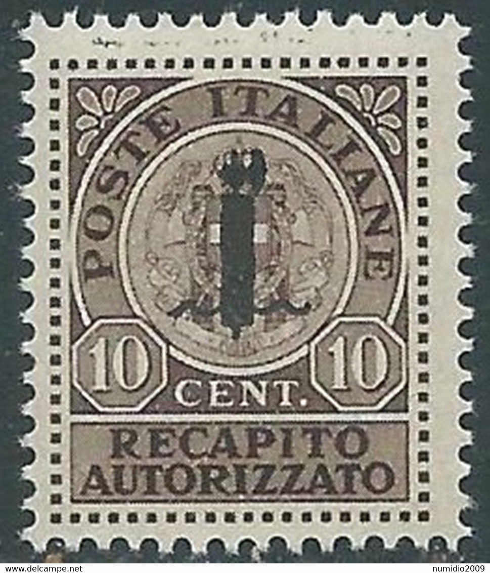 1944 RSI RECAPITO AUTORIZZATO 10 CENT MNH ** - RB6-7 - Express Mail