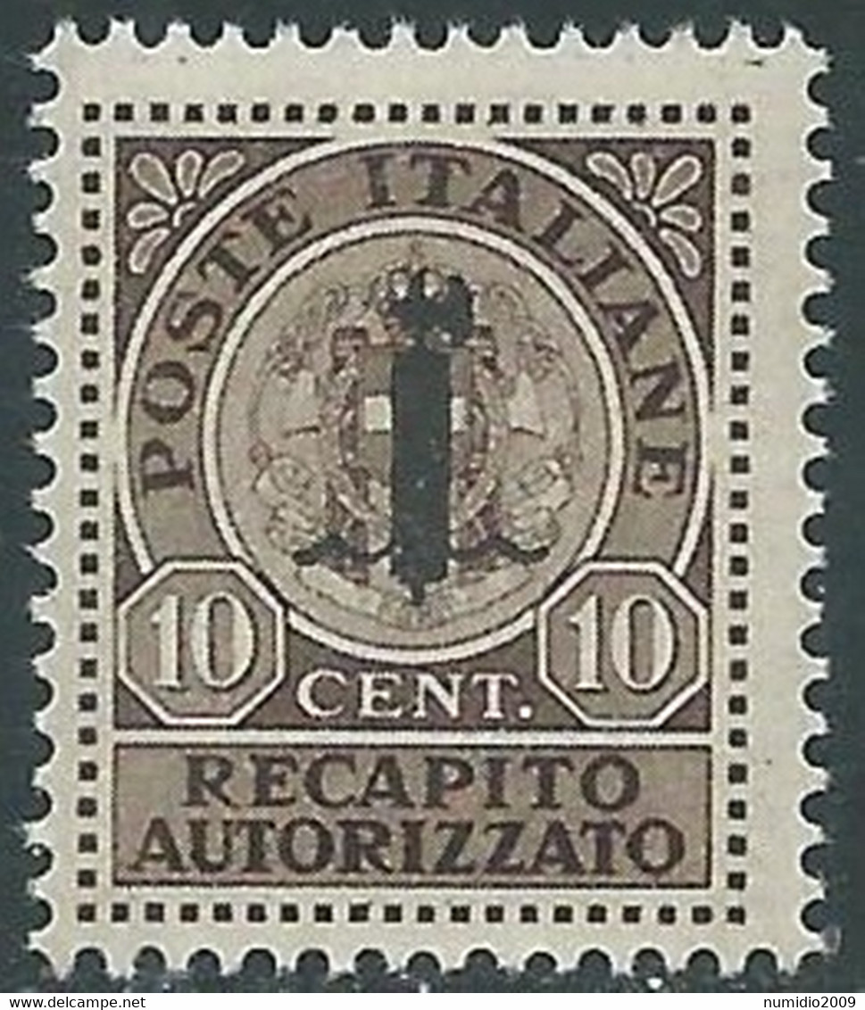 1944 RSI RECAPITO AUTORIZZATO 10 CENT MNH ** - RB6-8 - Eilsendung (Eilpost)